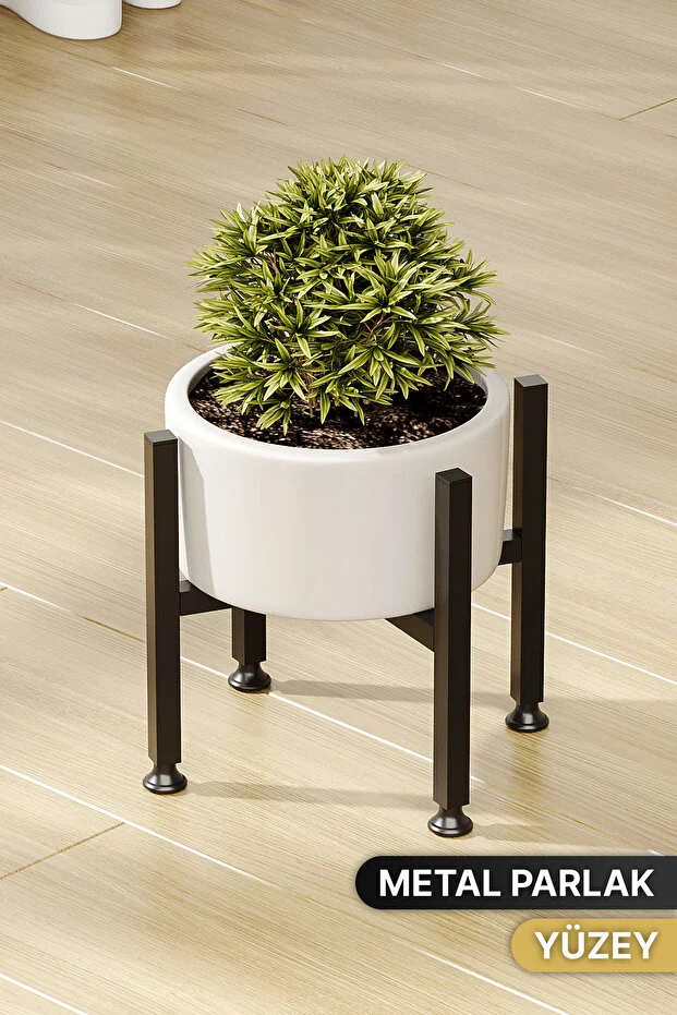 Metal Çiçeklik Saksı Standı Dekoratif Bahçe Mobilyası Saksı Altlığı Standı